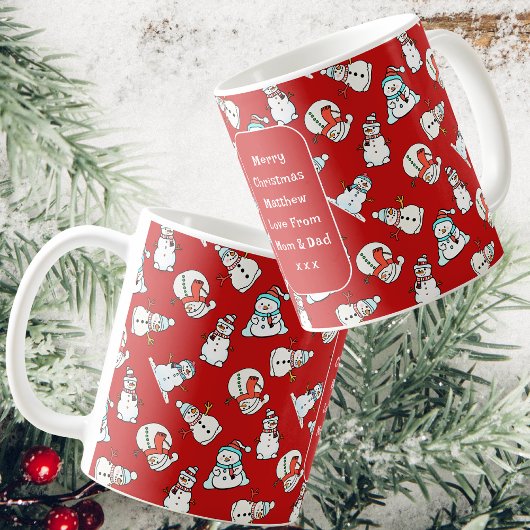 Frohe Weihnachten | Red Snowman Coffee Kaffeetasse