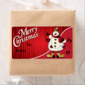 Frohe Weihnachten Red Snowman Geschenk Tag (Insitu)