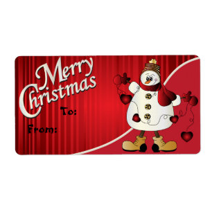 Frohe Weihnachten Red Snowman Geschenk Tag