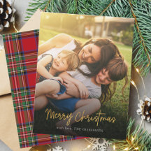 Frohe Weihnachten Red Stewart Tartan Family Foto