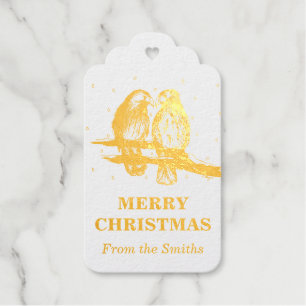 Frohe Weihnachten Red Tail Hawks Lovebirds Schnee Geschenkanhänger