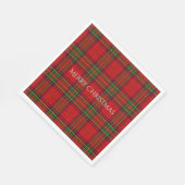 Frohe Weihnachten Red Tartan Kariert Serviette (Ecke)