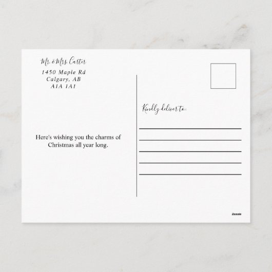 Frohe Weihnachten Red Truck Tree Wasserfarbe Einfa (Rückseite)