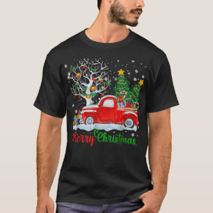 Frohe Weihnachten Red Truck Weihnachtsbaum Lichter T-Shirt