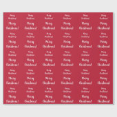 Frohe Weihnachten Red Typografy Script Geschenkpapier (Flach)