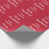 Frohe Weihnachten Red Typografy Script Geschenkpapier (Ecke)