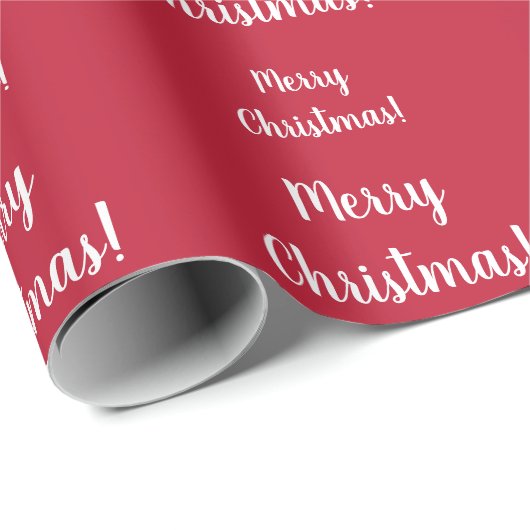 Frohe Weihnachten Red Typografy Script Geschenkpapier (Rolleneckpunkt)