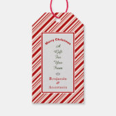 Frohe Weihnachten Red White Holidays Personalize Geschenkanhänger (Vorderseite)