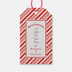 Frohe Weihnachten Red White Holidays Personalize Geschenkanhänger