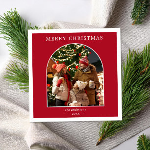 Frohe Weihnachten Red White Minimalistisch Arch Fo