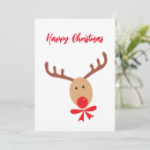 Frohe Weihnachten, Reindeer Bright Feiertagskarte (Stehend Vorderseite)
