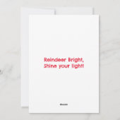 Frohe Weihnachten, Reindeer Bright Feiertagskarte (Rückseite)