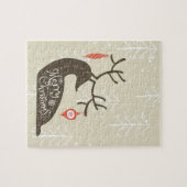 Frohe Weihnachten Reindeer Cozy Puzzle (Horizontal)