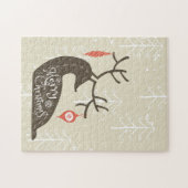 Frohe Weihnachten Reindeer Cozy Puzzle (Horizontal)