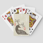 Frohe Weihnachten Reindeer Cozy Spielkarten (Rückseite)