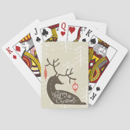 Frohe Weihnachten Reindeer Cozy Spielkarten