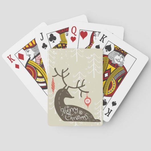Frohe Weihnachten Reindeer Cozy Spielkarten (Rückseite)