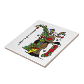 Frohe Weihnachten Reindeer Funny Holidays Fliese (Seite)