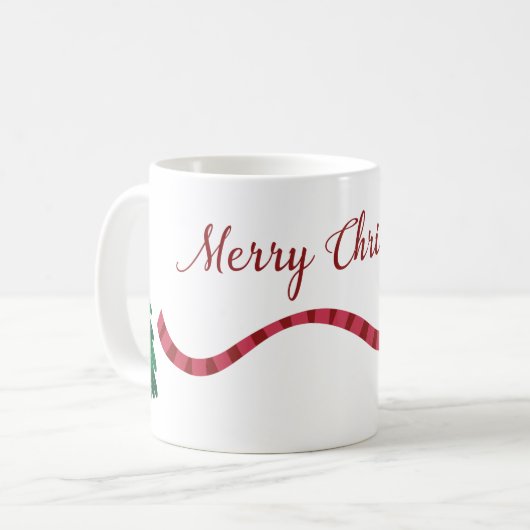 Frohe Weihnachten Reindeer Long Scarf Kaffeetasse (Vorderseite Links)