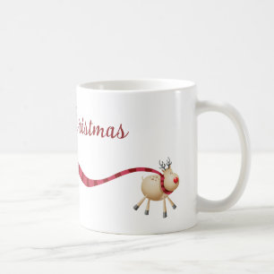 Frohe Weihnachten Reindeer Long Scarf Kaffeetasse