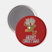 Frohe Weihnachten Reindeer Magnet (Vorderseite/Rückseite)