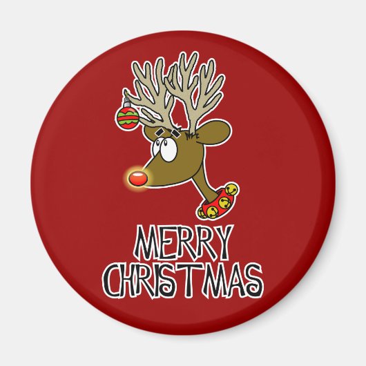 Frohe Weihnachten Reindeer Magnet (Vorne)