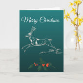 Frohe Weihnachten Reindeer & Mistletoe Karte (Gelbe Blume)