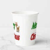 Frohe Weihnachten Reindeer rot grüne Typografie Pappbecher (Rechts)