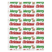 Frohe Weihnachten Reindeer rot grüne Typografie Tischdecke (Vorderseite)