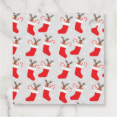 Frohe Weihnachten Reindeer Strumpf Candy Cane Geschenkanhänger (Rückseite)