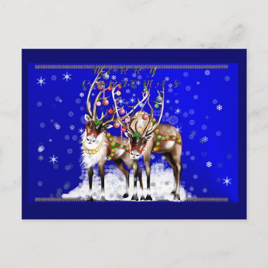 Frohe Weihnachten Reindeer Yardsign (Vorderseite)