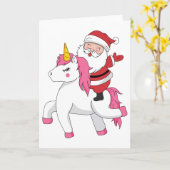 Frohe Weihnachten Reiten Einhorn Karte (Gelbe Blume)