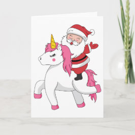 Frohe Weihnachten Reiten Einhorn Karte