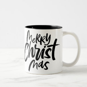 Frohe WEIHNACHTEN Religiös Christlich Schwarz Weiß Zweifarbige Tasse