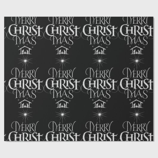 Frohe Weihnachten Religiöse Calligraphie-Tafel Geschenkpapier (Flach)