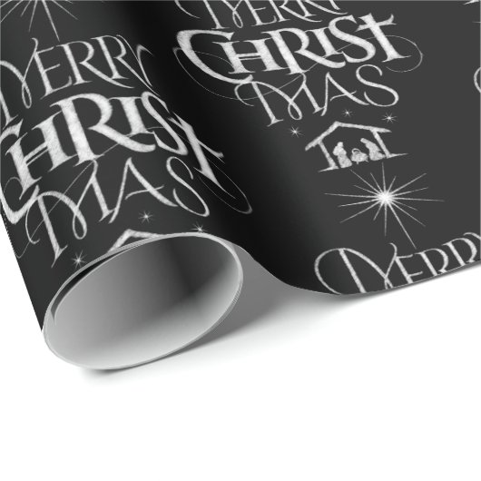 Frohe Weihnachten Religiöse Calligraphie-Tafel Geschenkpapier (Rolleneckpunkt)