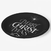 Frohe Weihnachten Religiöse Calligraphie-Tafel Pappteller (Schrägansicht)