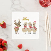 Frohe Weihnachten | Rentier & Alpacas Serviette (Beispiel)