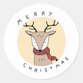 FROHE WEIHNACHTEN RENTIER AUFKLEBER