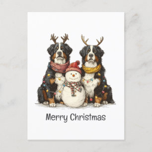 Frohe Weihnachten Rentier Bernese Mountain Hunde