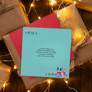 Frohe Weihnachten – Rentier & Hase auf Türkis Save The Date