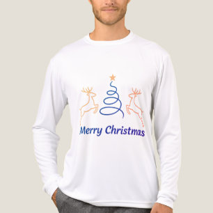 Frohe Weihnachten Rentier Langarm Tri-Blend-Shirt Tri-Blend Shirt