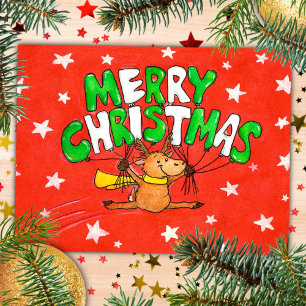 Frohe Weihnachten Rentier Postkarte von Nicole Jan