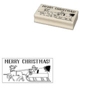 Frohe Weihnachten Rentier Sleigh Ride Gummistempel (Stempel)