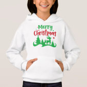 Frohe Weihnachten, Rentier, Weihnachtsbaum, Sterne Hoodie (Vorderseite)