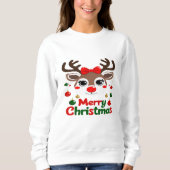 Frohe Weihnachten – Rentiere Lichter & Freude Sweatshirt (Vorderseite)