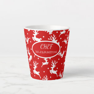 Frohe Weihnachten Rentiere Rot Feiertag    Milchtasse