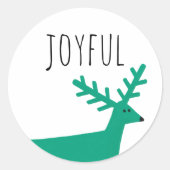 Frohe Weihnachten. Rentiere Runder Aufkleber (Vorderseite)