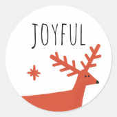 Frohe Weihnachten. Rentiere Runder Aufkleber (Vorderseite)