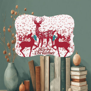 Frohe Weihnachten Rentiere Schneeflocken Familie B